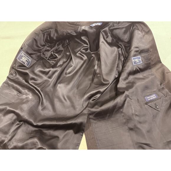 VTG BURBERRY LONDON Mens Size 38 Classic Blazer Gray 100% Wool Union Tag USA - Picture 9 of 15